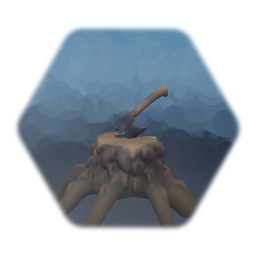Tree stump with axe - detailed