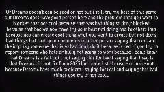 Dreams have problem that he did fix