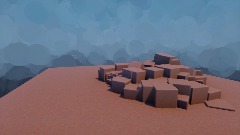 Desert with Rock Formation