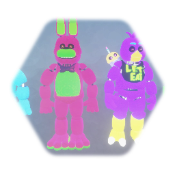 Blacklite Freddy, Bonnie, Chica, and Foxy