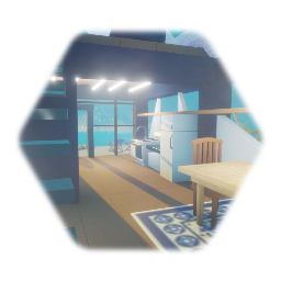 Stepping stones with round ground lights