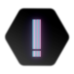 Neon Retro Striped Exclamation Point