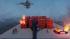 Godzilla destroys city