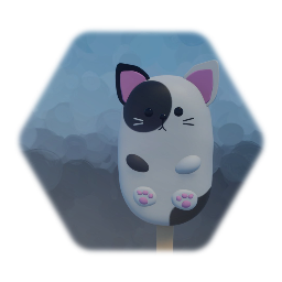 Popsicle cat, black and white