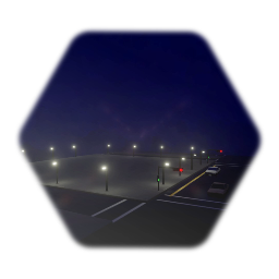 Buildingless City module with parking [animated trafic]