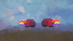 Sussy and Sassy's Nyan cat toys