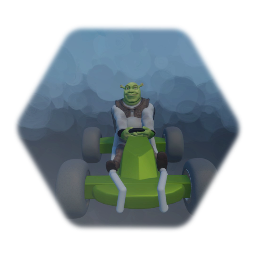 Shrek in a go kart