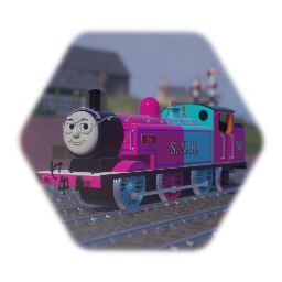Olio the Pink and Blue Tank Engine