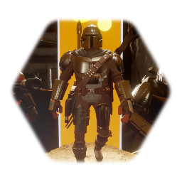 Cartoon Din Djarin (The Mandalorian)