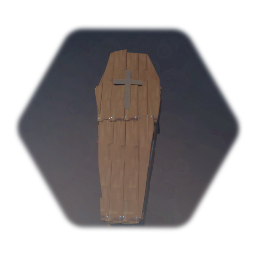 Rustic wooden coffin