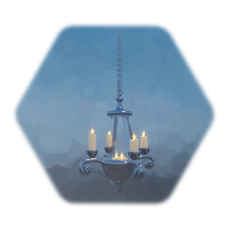 Chandelier, Silver Scrollwork