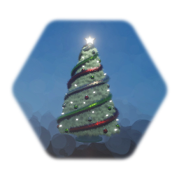 Christmas Tree - Green, Red & Gold Theme, Winter White Lights