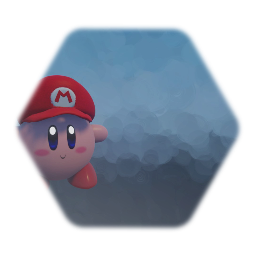 <clue>Kirby with mario hat