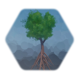 Tree with Leaves & Root System