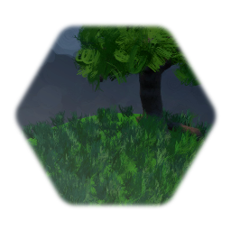 Grassy Land with Tree