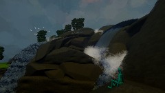 Admiring A Realistic Waterfall