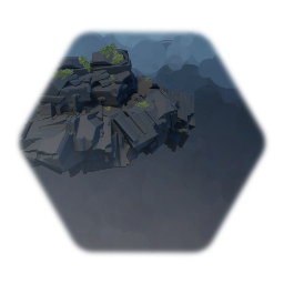 Mossy rock formation