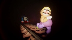 Wario gets killed by Thomas the train