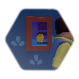 Hello neighbor painting the gold apple