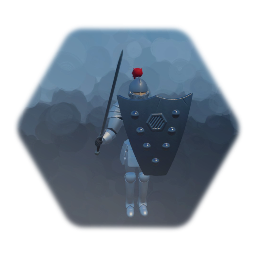 Red Knight with Sword and Shield