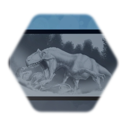 Allosaurus attack painting element