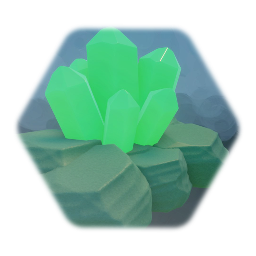 Green Crystals in a Rock  / Cristaux Verts sur un Rocher