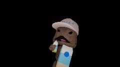 Sackdad doing the "Skeleton Banging Shield" with da milk