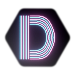Neon Retro Striped Letter D