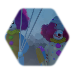 Happy Circus Clowns With Balloons And Ice Cream