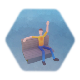 Puppet - Posed/Animated - Waving from Park Bench
