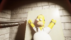 Homer gets shot in the head with a shotgun.