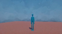 A Blank Puppet Standing Still And He Die