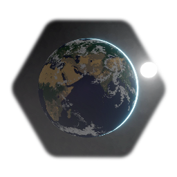 Simple Earth with the Moon and the Sun