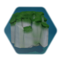 Craggy Rock With Grass on Top