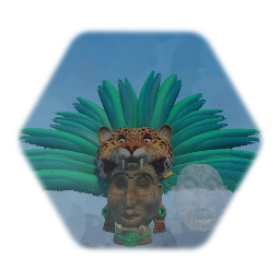 Mayan Head and Jaguar Headdress, bonus ghost head!