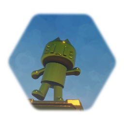 Estatua del Gatocorcho de super oro con mas super oro y aun mas