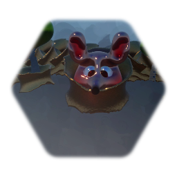 Metallic Mouse and Shrubs