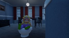 Wario has to go poopoo in the dining room