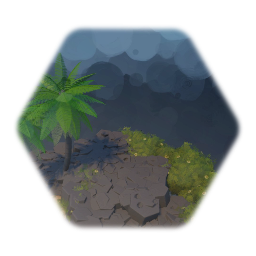 Small beach with palm trees