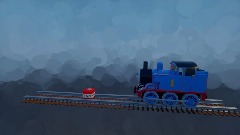 Thomas falls off the track by the TNT