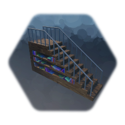 Staircase w/ Built-in Bookshelf