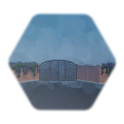 Fancy gate with Wall, & Wisteria