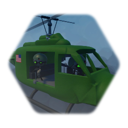Military Henry in helicopter