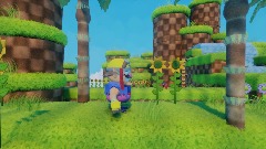 Wario in Green Hill Zone
