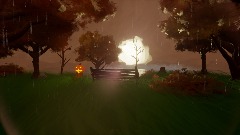 Fallen leaves and calm waters