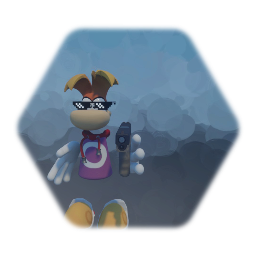 <clue> Rayman with glock