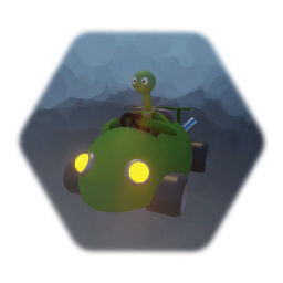 Green guy in a Kart