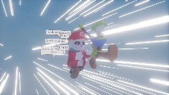 Sansio and Papigi running from the fandom.