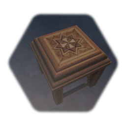 Wood Stool with Star Mosaic