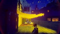 Café terrace at night